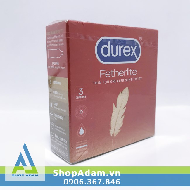 Bao cao su siêu mỏng Durex Fetherlite (Hộp 3 chiếc)
