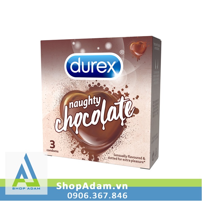 Durex Chocolate bcs có gai nhỏ hương Socola (Hộp 3c) 