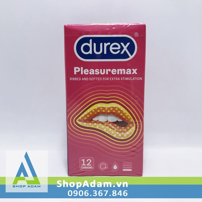 Bao cao su có gai DUREX Pleasuremax (Hộp 12 chiếc)