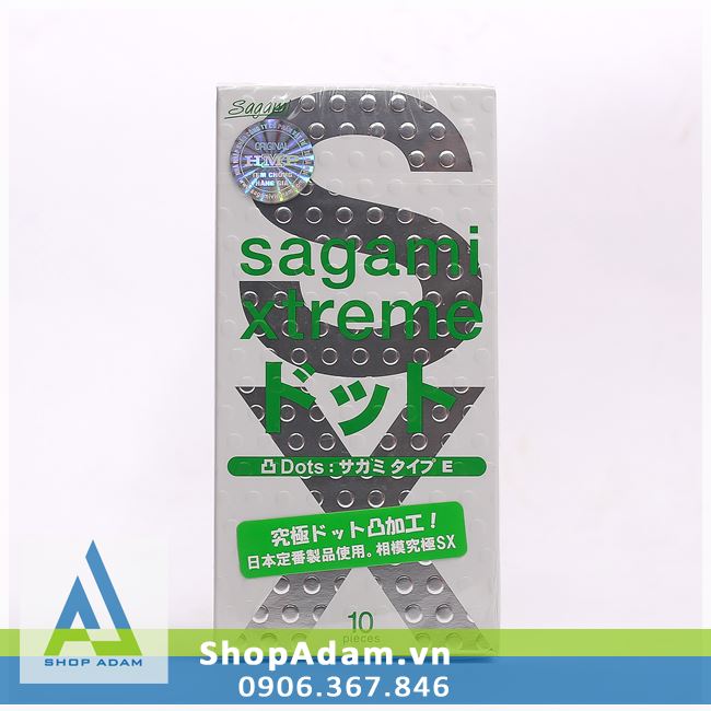Bao cao su giá rẻ SAGAMI Xtreme White có gai (Hộp 10 chiếc)