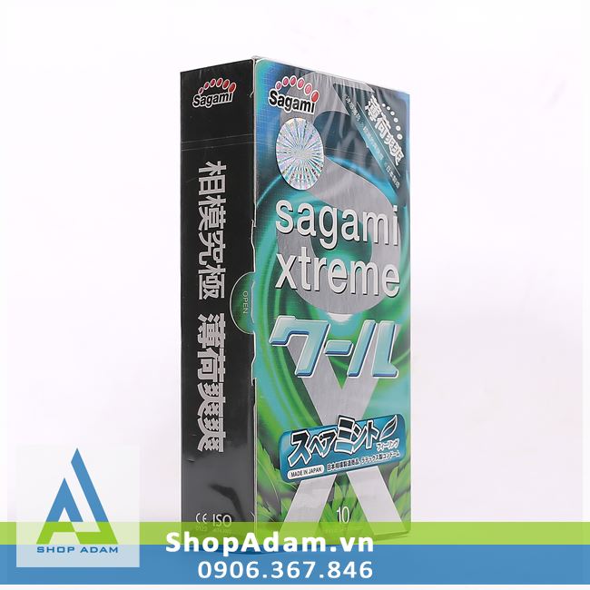 Bao cao su hương thơm bạc hà SAGAMI Xtreme Spearmint (Hộp 10 chiếc)
