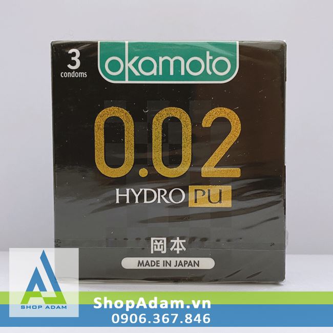 Bao Cao Su Okamoto 0.02 Hydro PU (Hộp 3 chiếc)