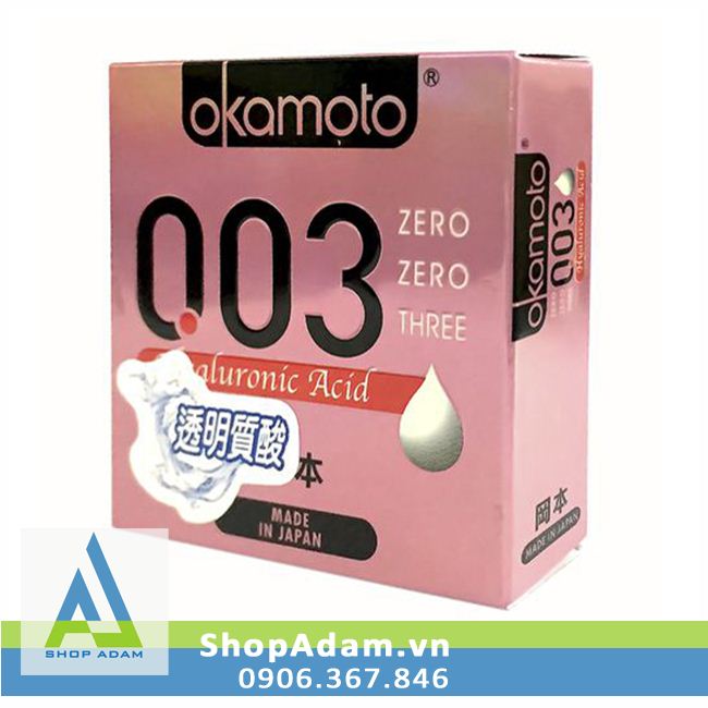 Bao Cao Su Okamoto 0.03 Hyaluronic Acid (Hộp 3 chiếc)