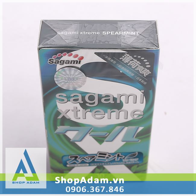 Bcs siêu mỏng hương thơm bạc hà SAGAMI Xtreme Spearmint (Hộp 10 chiếc)