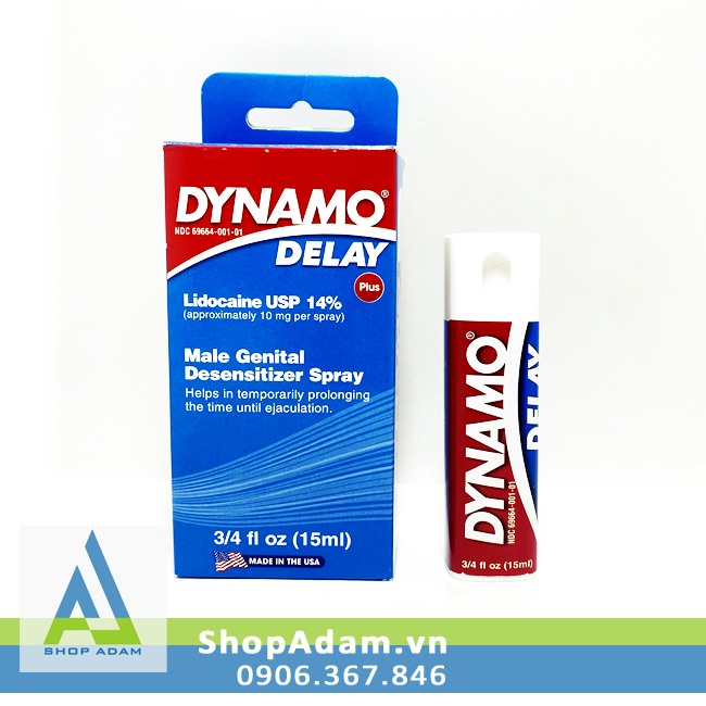 Chai xịt Dynamo Delay Plus 15ml (Mỹ) chống xuất tinh sớm cho nam giới 
