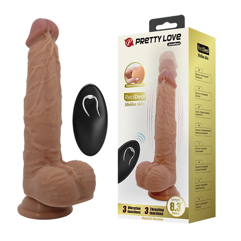 Dương vật giả hít tường rung đẩy Pretty Love Jonathan - 8.3 inch 