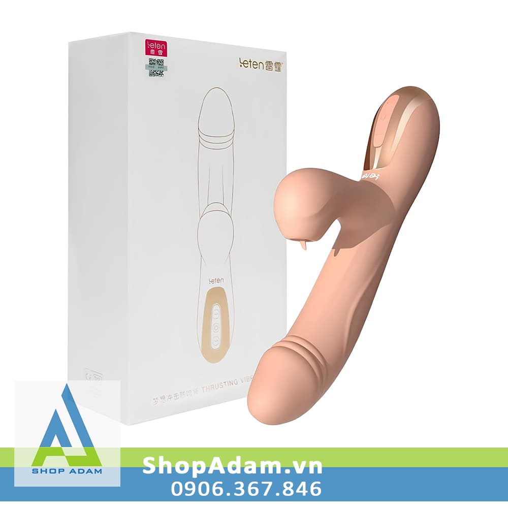 Leten Thrusting Vibrator cu giả tự thụt hút sạc từ tính cao cấp