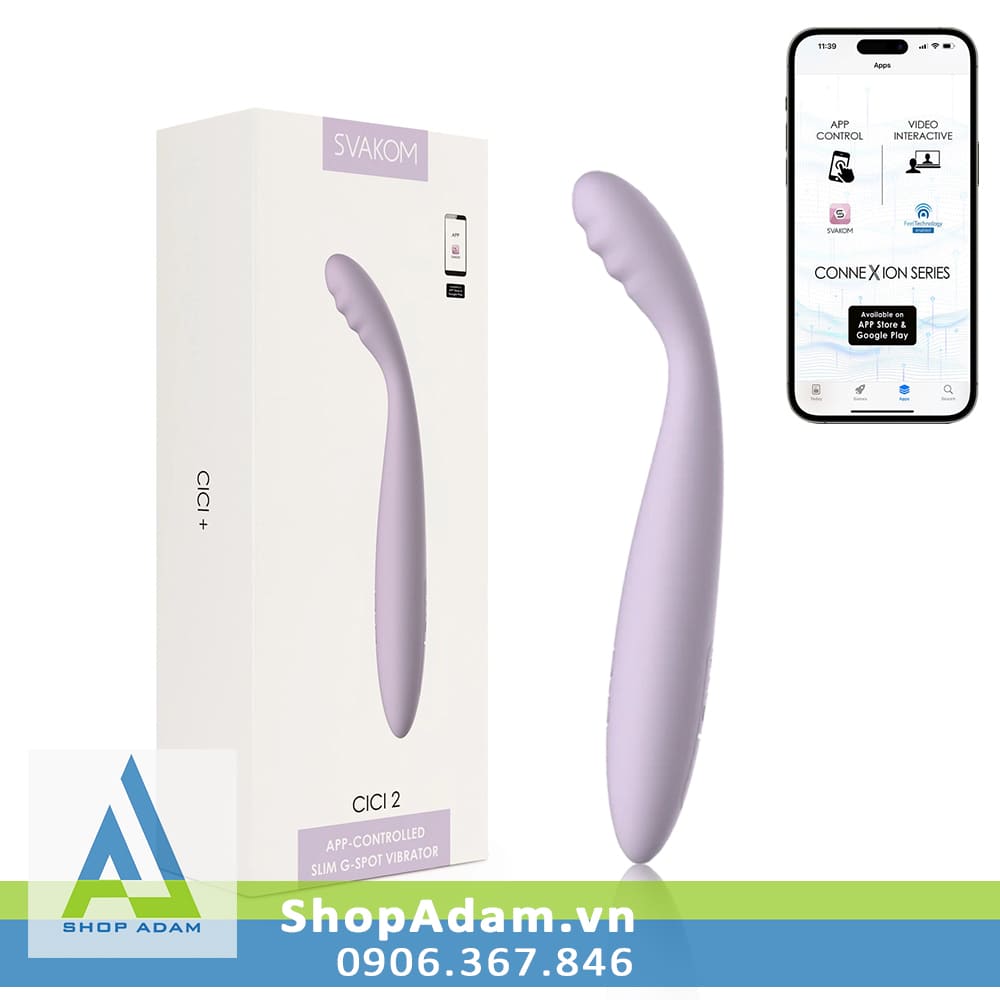 Máy rung âm vật mini có sưởi ấm Svakom Cici 2 App-Controlled