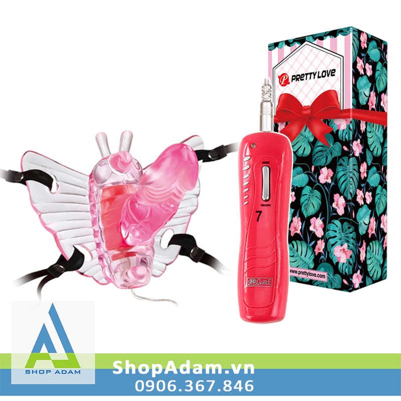Máy rung vùng kín có dây đeo Pretty Love Butterfly Mini