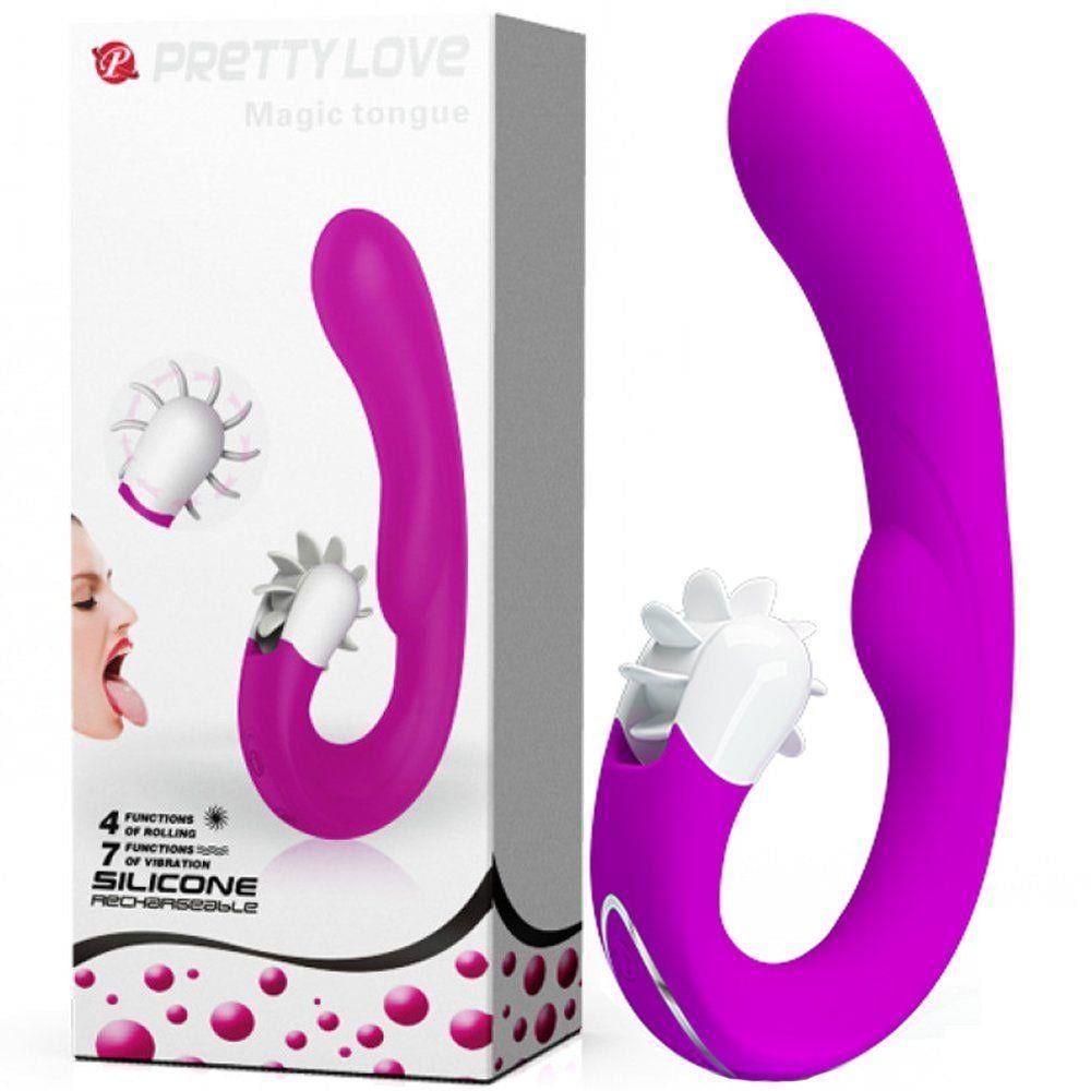 Sextoy nữ hai đầu rung xoay Pretty Love Magic Tongue