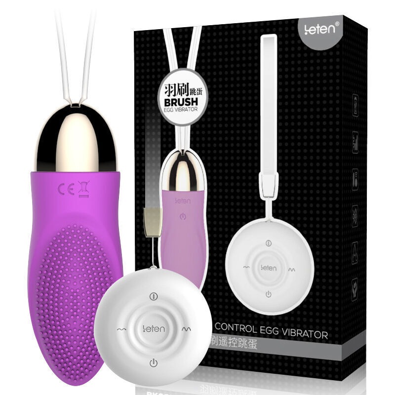 Trứng rung có gai sạc pin điều khiển từ xa Leten Brush