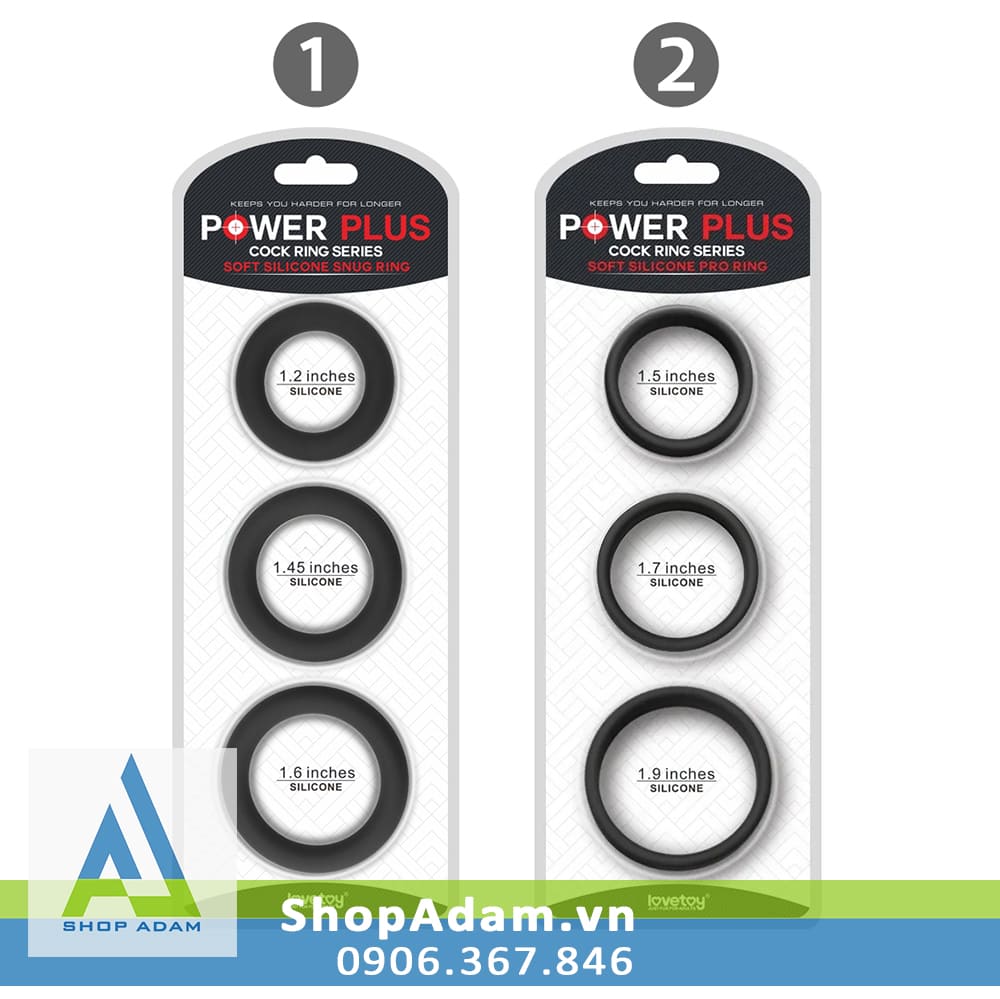 Vòng hãm dương silicone mềm mại Lovetoy Power Plus - 3 chiếc 