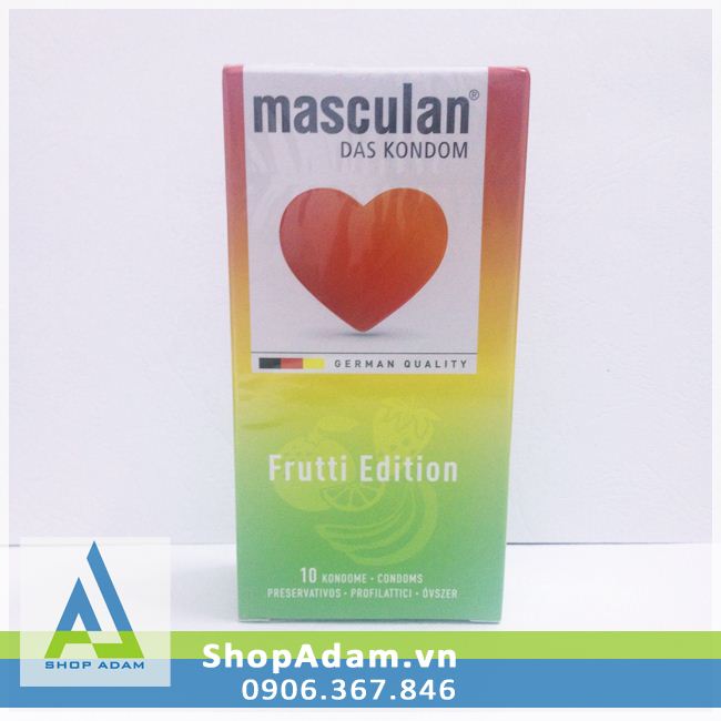 Bao cao su Masculan Frutti Edition hương trái cây (Hộp 10 chiếc) 