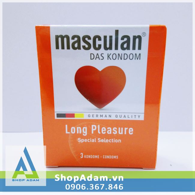 Bao cao su chống xuất tinh sớm Masculan Long Pleasure (Hộp 3 chiếc) 