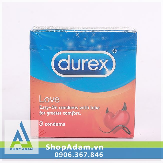 Bao cao su có gân Durex Love (Hộp 3 chiếc)