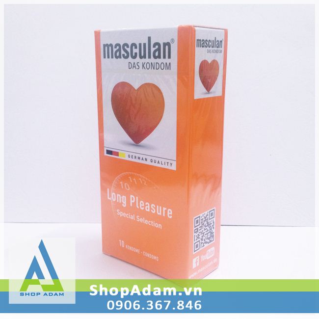 Bao cao su Masculan Long Pleasure 5 trong 1 chống xuất tinh sớm (Hộp 10 chiếc)