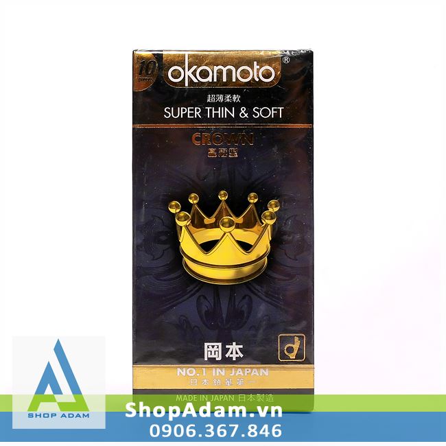 Bao cao su Nhật Bản siêu mỏng OKAMOTO Crown (Hộp 10 chiếc)