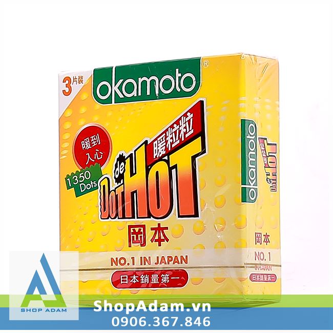 Bao cao su Nhật Bản OKAMOTO Dot De Hot (Hộp 3 chiếc) 