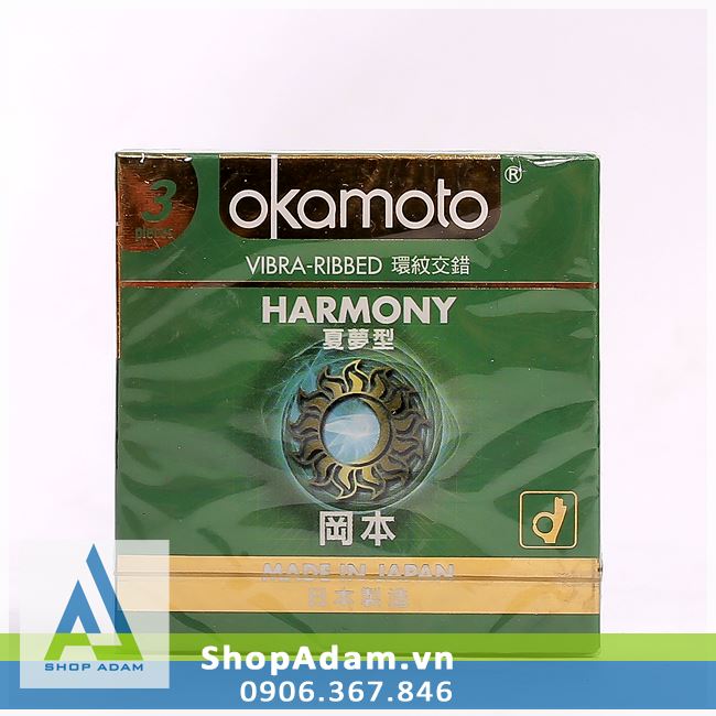 Bao cao su Nhật Bản siêu mỏng OKAMOTO Harmony (Hộp 3 chiếc)
