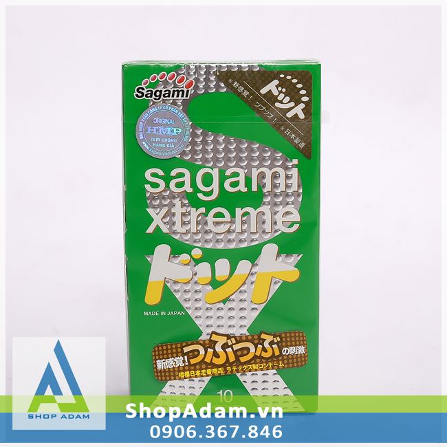 Bao cao su có gai SAGAMI Xtreme Green (Hộp 10 chiếc)