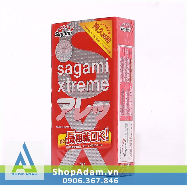 Bao cao su SAGAMI Xtreme Feel Long có gai chống xuất tinh sớm (Hộp 10 chiếc)