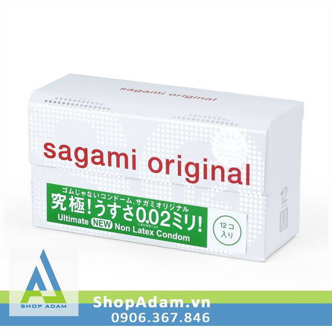 Bao cao su siêu mỏng SAGAMI Original 0.02 Nhật Bản (Hộp 12 chiếc)