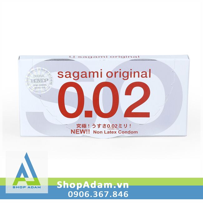 Bao cao su SAGAMI Original 0.02 siêu mỏng (Hộp 2 chiếc) 