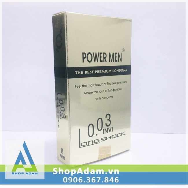 Bao cao su Power Men 0.03 Invi Long Shock