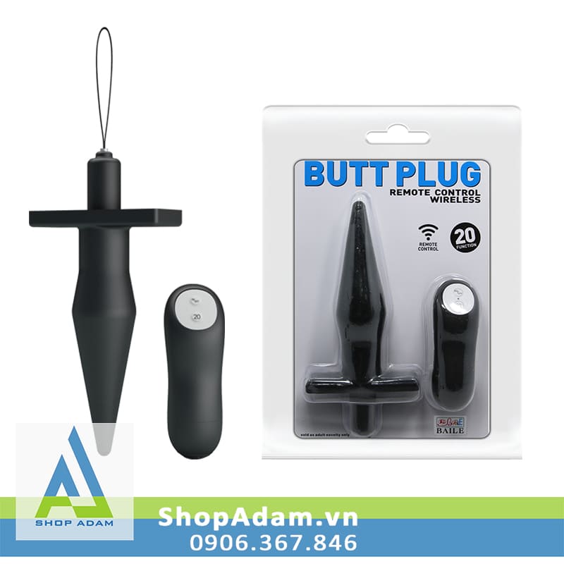 Baile Butt Plug massage hậu môn 20 chế độ rung điều khiển remote Baile Butt Plug massage hậu môn 20 chế độ rung điều khiển remote