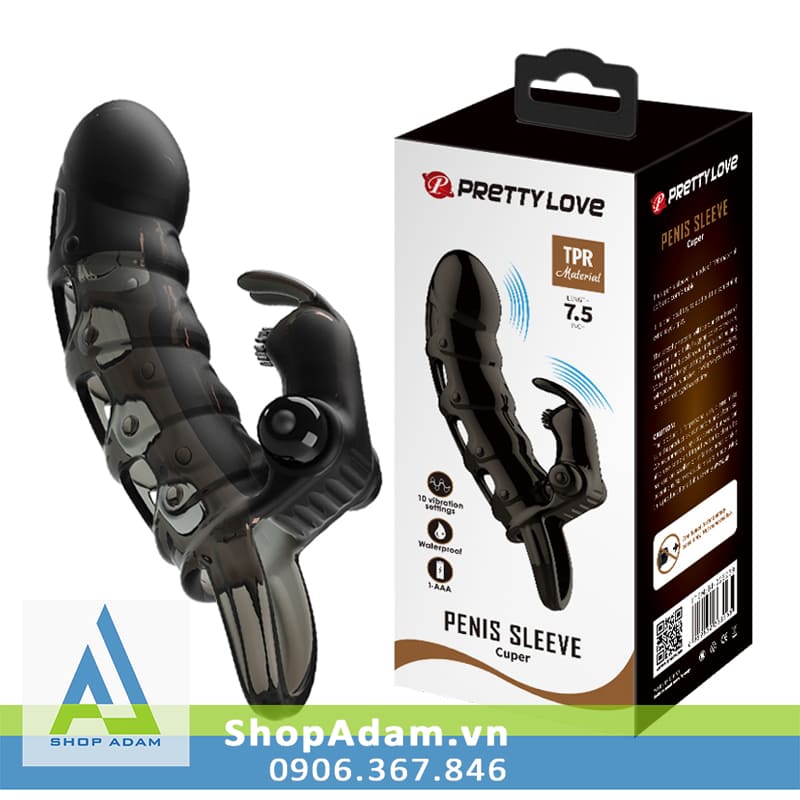 Bao cao su đôn dên lưới quai đeo rung hai đầu Pretty Love Cuper