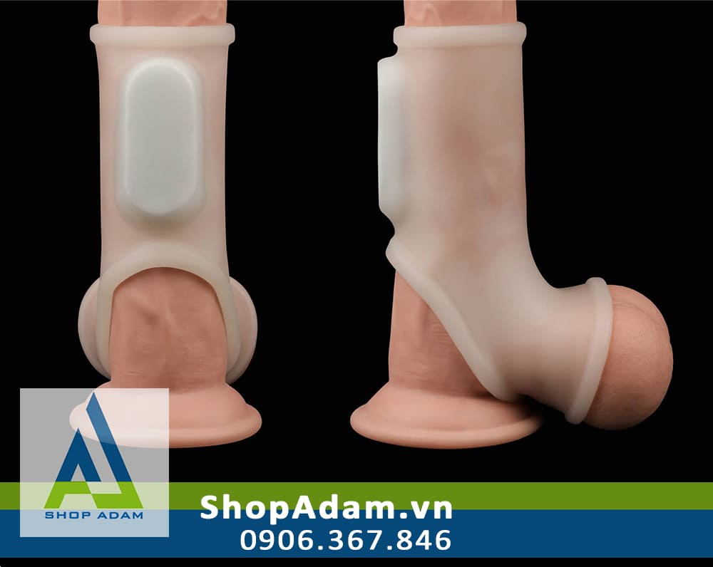 Bao cao su khúc giữa có rung quai đeo Lovetoy Knights Ring Silk