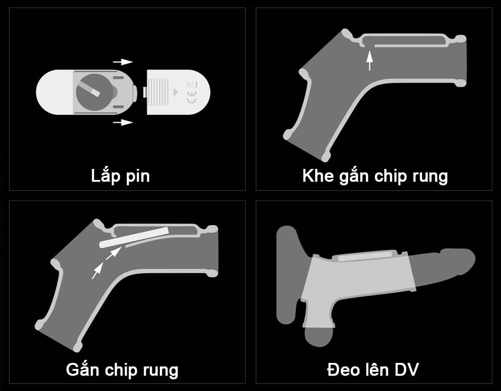 Bao cao su khúc giữa có rung quai đeo Lovetoy Knights Ring Silk