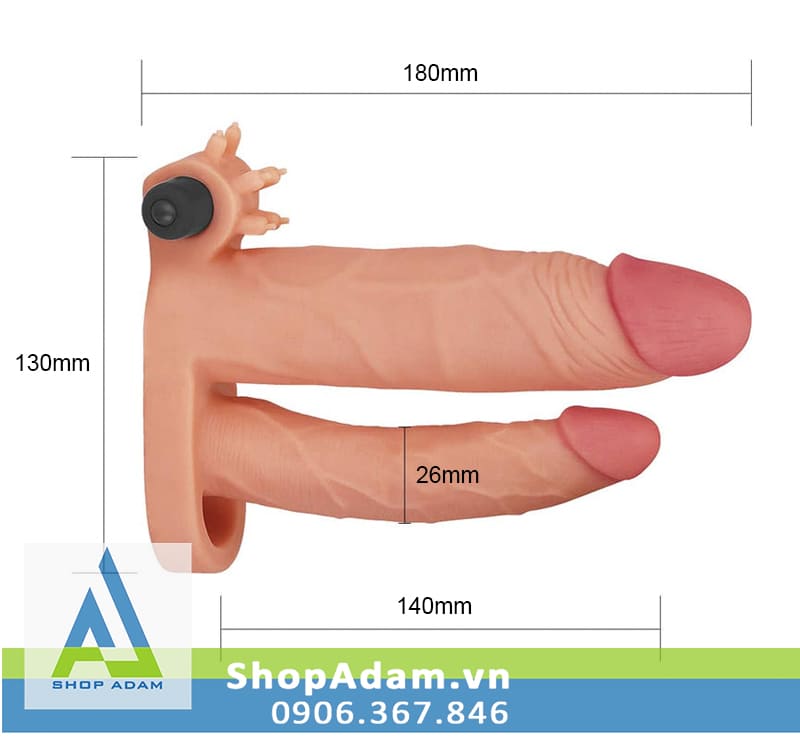 Bao đôn dên tăng 25mm 2 đầu có rung và quai đeo Lovetoy X-Tender