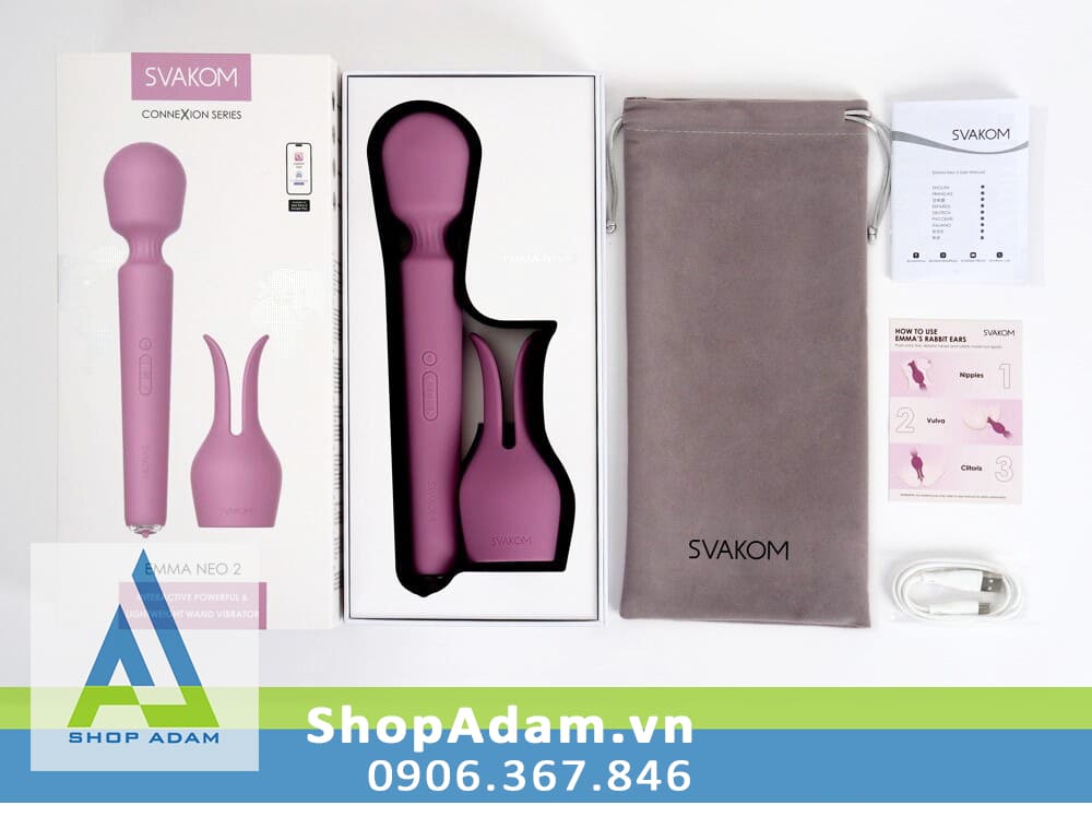Chày rung cao cấp có sưởi ấm kết nối App Svakom Emma Neo 2