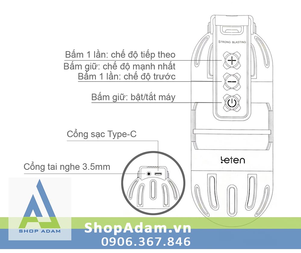 Cốc tự sướng rung cực mạnh có kết nối app Leten Grenade
