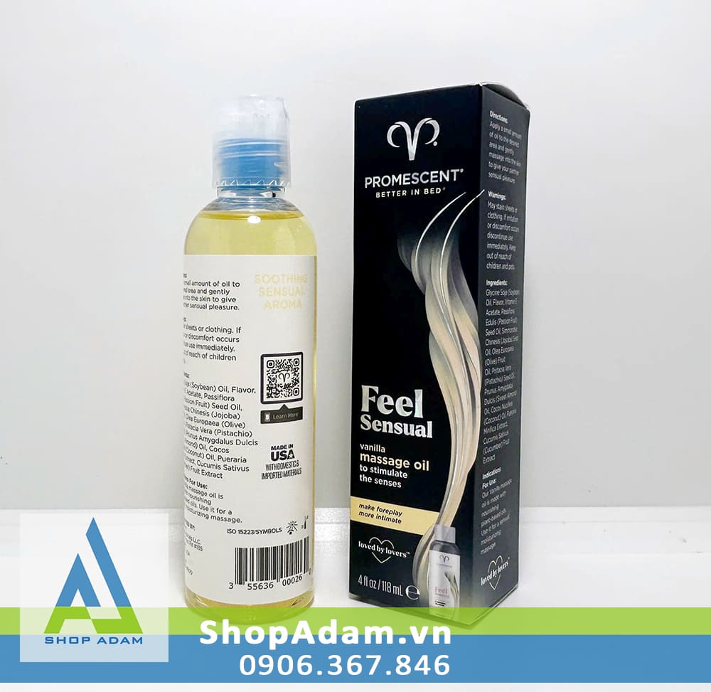 Dầu mát xa ấm nóng hương vani Promescent Vanilla - 118ml Dầu mát xa ấm nóng hương vani Promescent Vanilla - 118ml