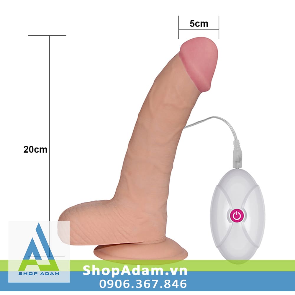 Dương vật giả gắn tường size lớn siêu rung Lovetoy Ultra Soft Dude 8.8"