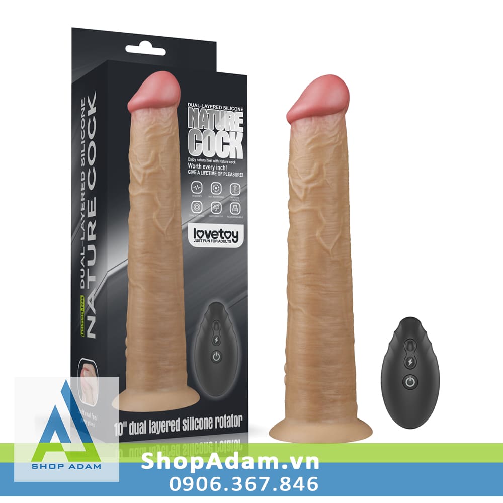 Dương vật giả hàng khủng gắn tường rung ngoáy Lovetoy Nature Cock 10"