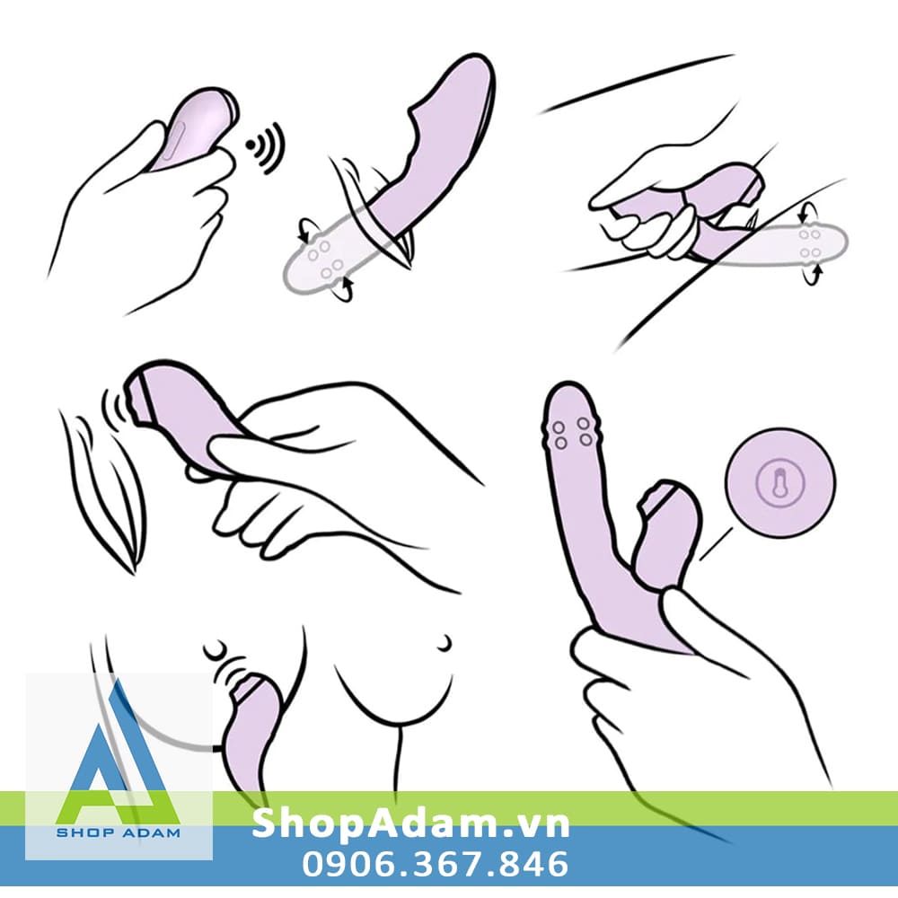 Dương vật giả rung thụt xoay đẩy có sưởi ấm kết nối App Svakom Duoglow