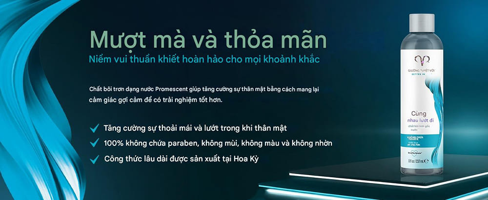 Gel bôi trơn gốc nước cao cấp Promescent Glide Together water-based