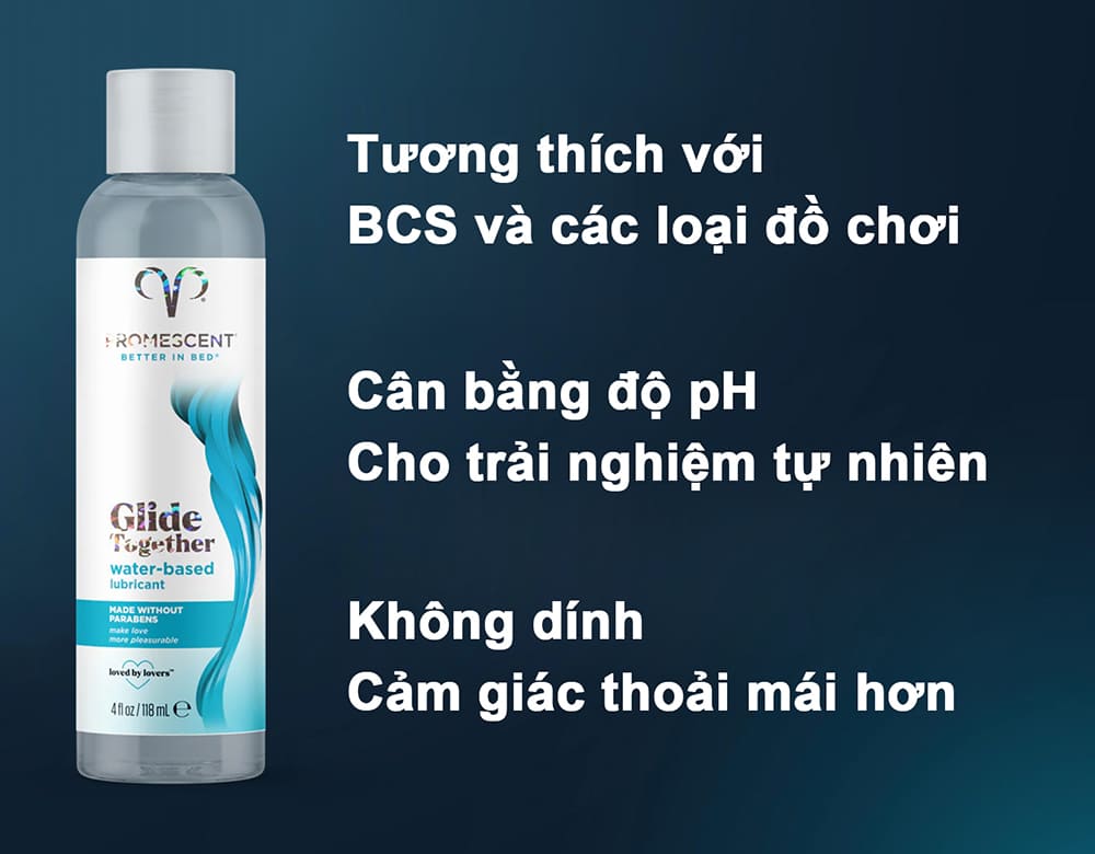 Gel bôi trơn gốc nước cao cấp Promescent Glide Together water-based