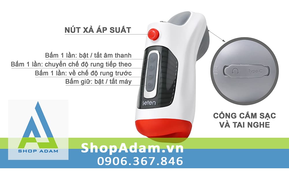 Leten Air Oral máy thổi kèn cho nam có rung hút và âm thanh