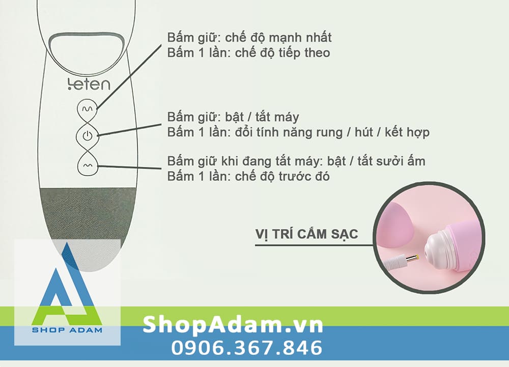 Leten Rabbit Sucking Vibrator DV giả rung hút sưởi ấm