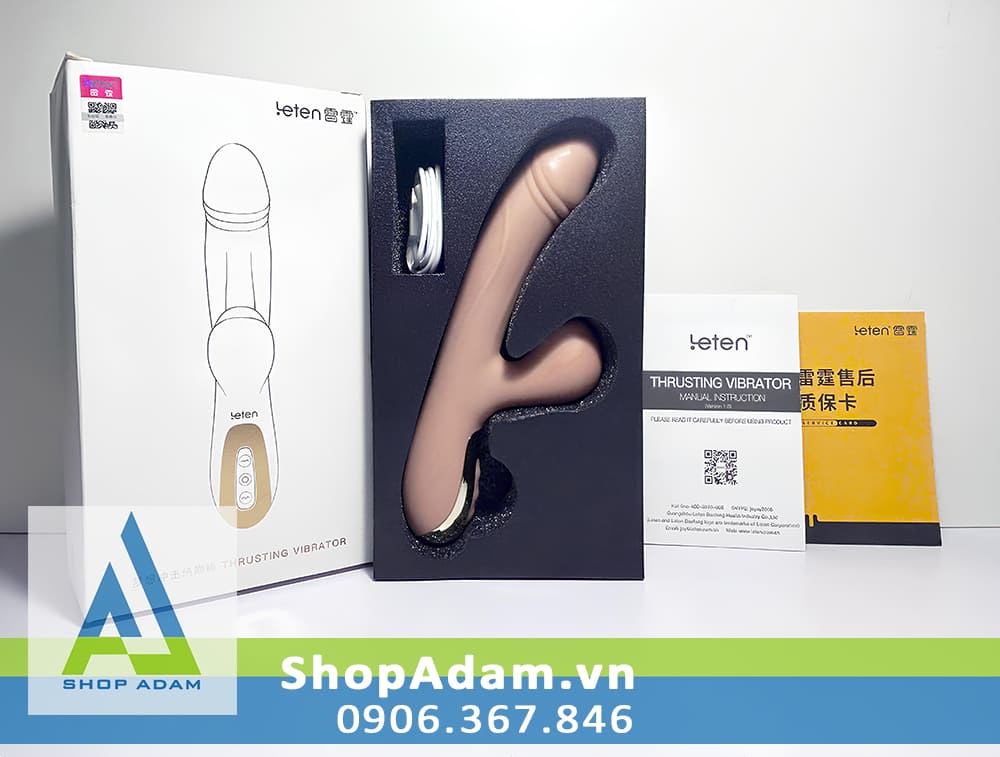 Leten Thrusting Vibrator cu giả tự thụt hút sạc từ tính cao cấp