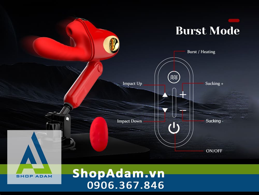 Máy làm tình cho nữ thụt hút gắn tường điều khiển từ xa Leten Thick Pro