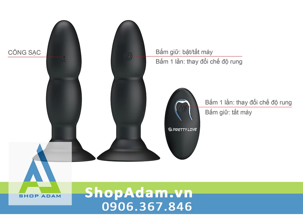 Máy massage hậu môn điều khiển từ xa có bi chạy Pretty Love Beaded Máy massage hậu môn điều khiển từ xa có bi chạy Pretty Love Beaded