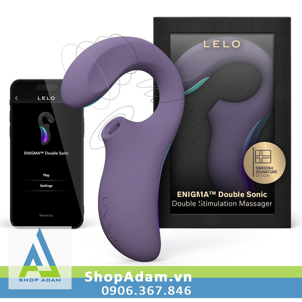 Máy rung hút âm đạo cao cấp kết nối App Lelo Enigma Double Sonic