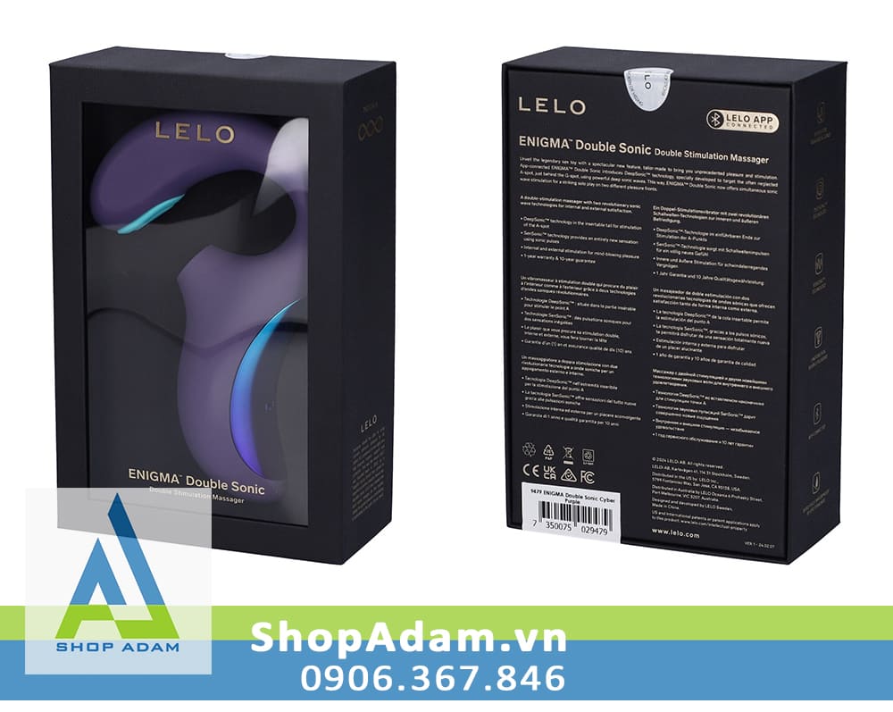 Máy rung hút âm đạo cao cấp kết nối App Lelo Enigma Double Sonic