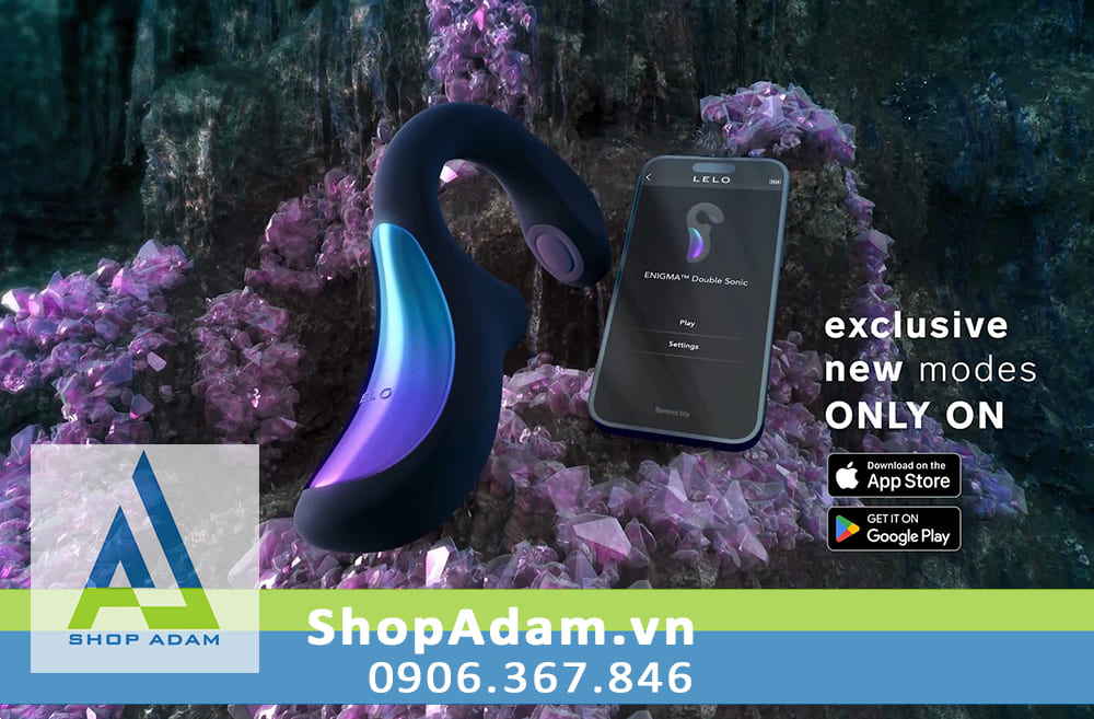 Máy rung hút âm đạo cao cấp kết nối App Lelo Enigma Double Sonic