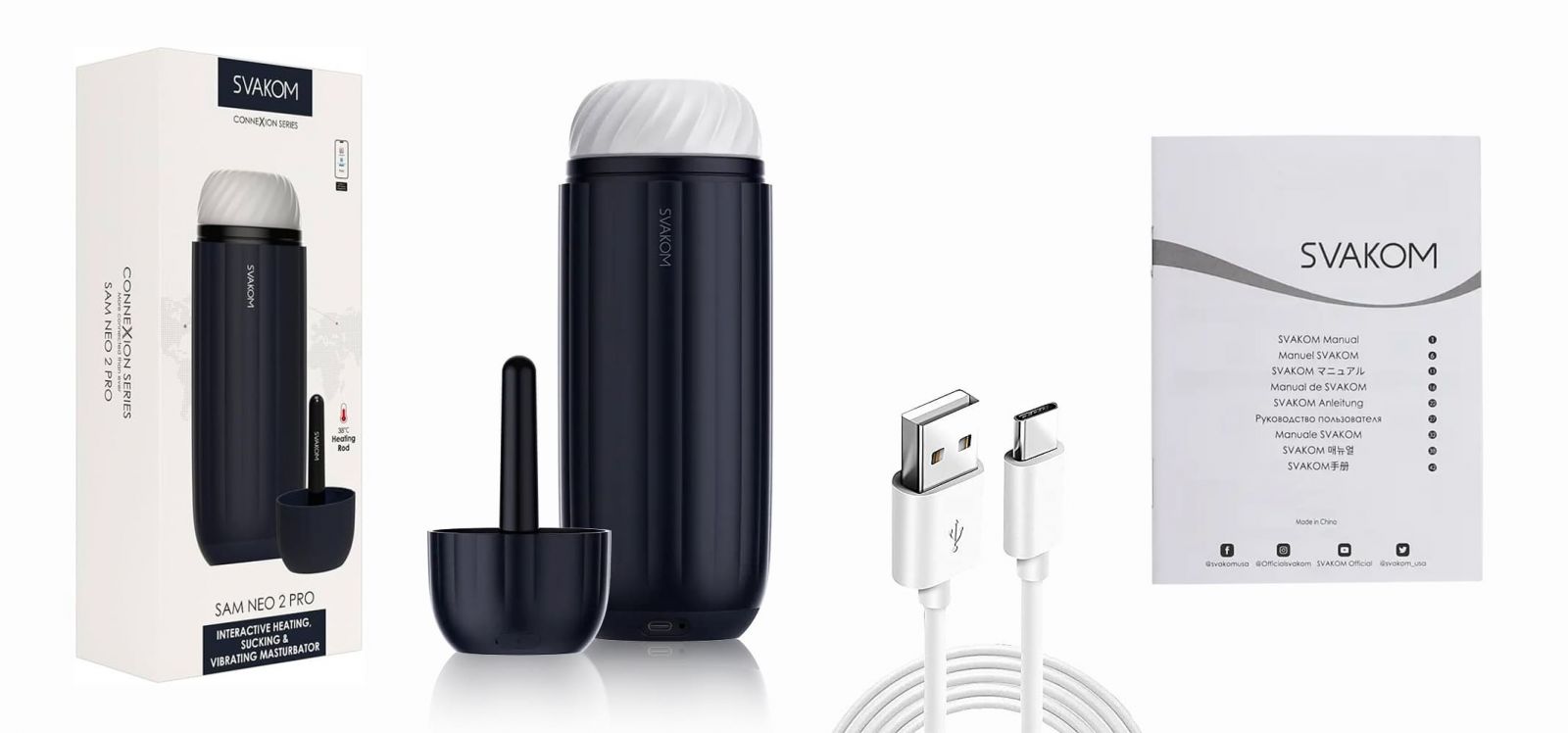 Máy thủ dâm nam rung mút có sưởi ấm Svakom Sam Neo 2 Pro